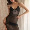 Đầm ngủ 2 dây xuyên thấu xẻ tà 1 bên sexy